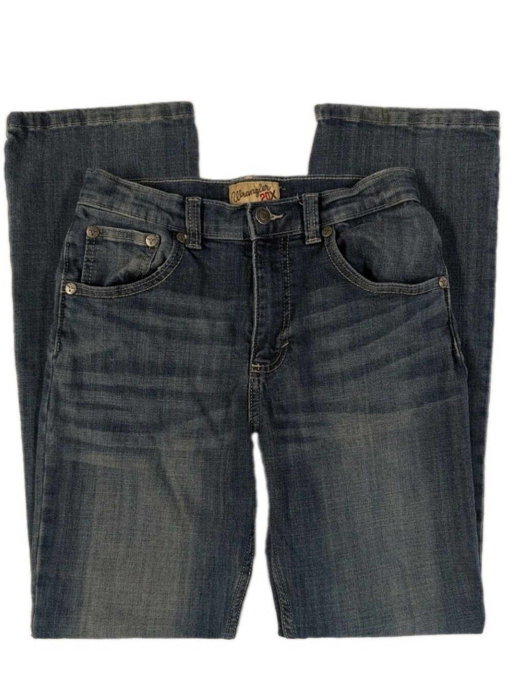 Wrangler 20X Boys Size 16 Slim Jeans Blue Denim Medium Wash Stretch